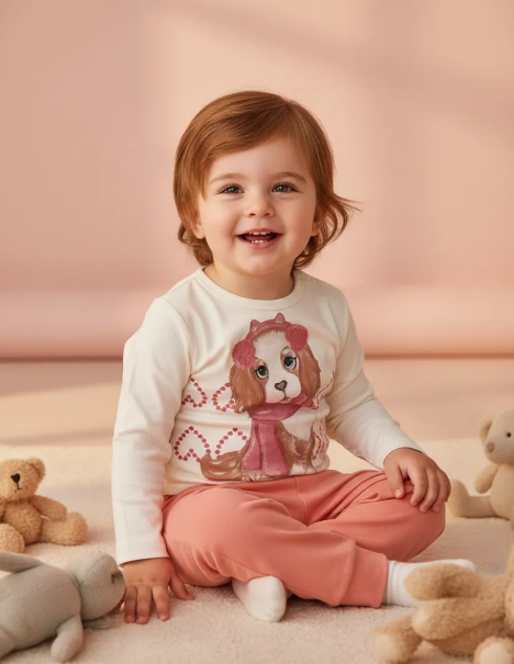 Conjunto Brandili Moletom Cachorrinha Bege Imperdivel Cód: 434