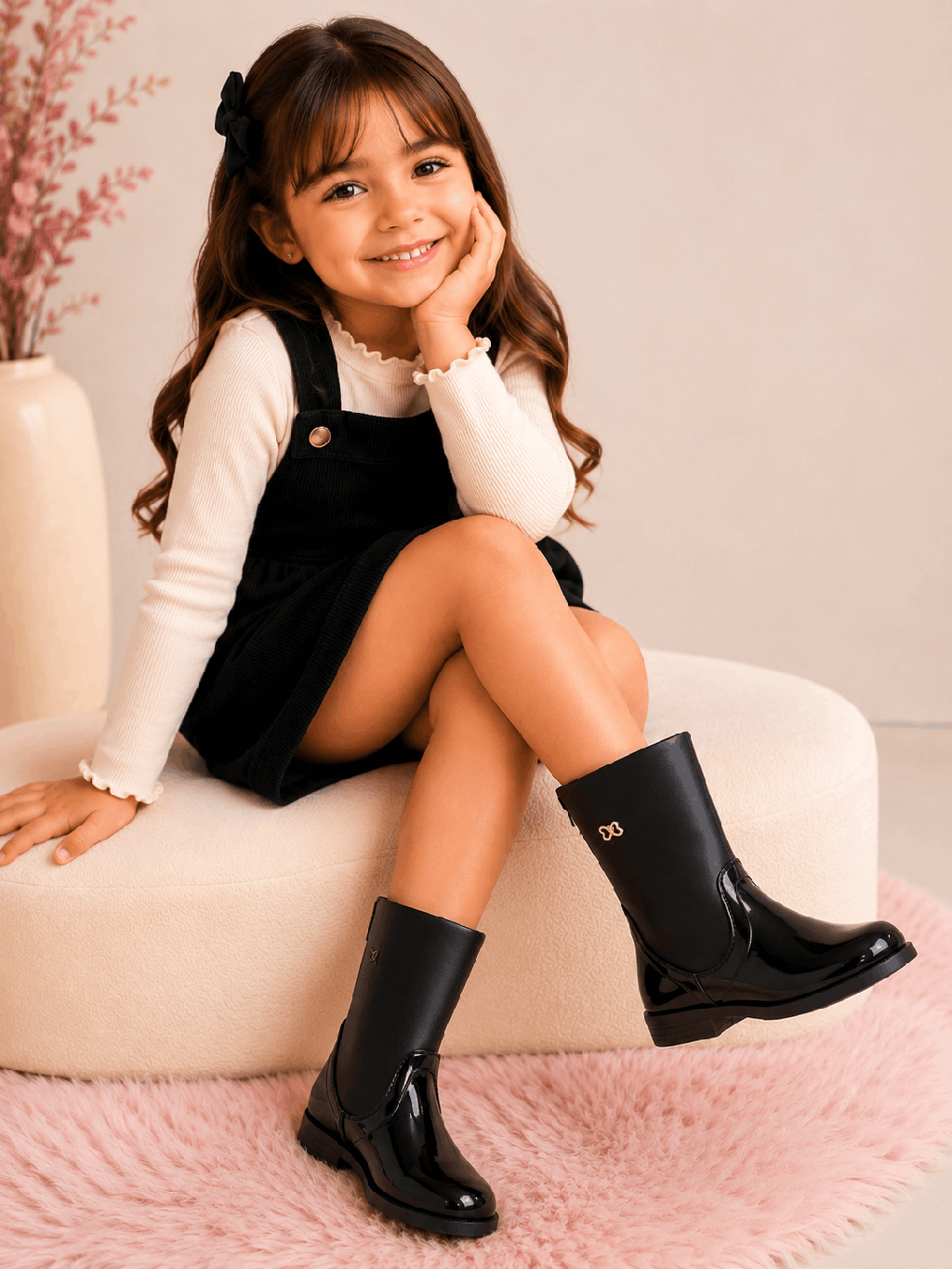 Bota Infantil World Colors Lolita Preto Imperdivel Cód: 332