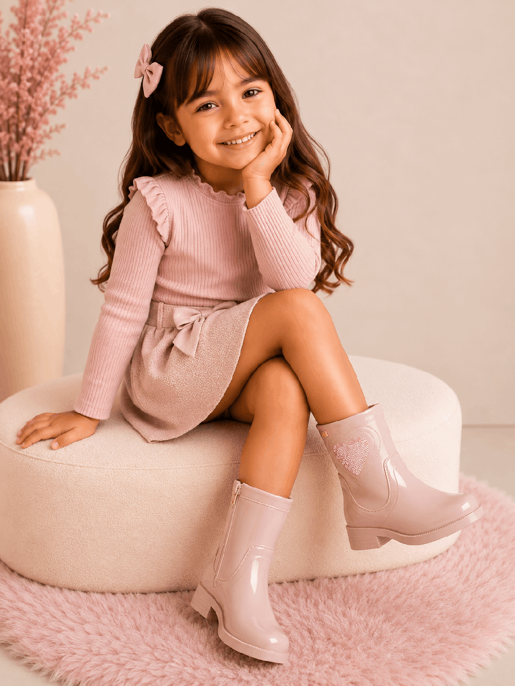 Bota World Colors Lolita Coração Nude Cód: 26