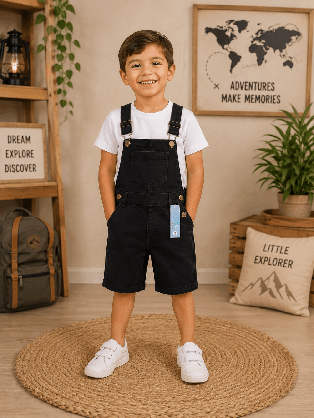 Jardineira Gijo Kids Em Sarja Com Bolso Frontal Cód: 502