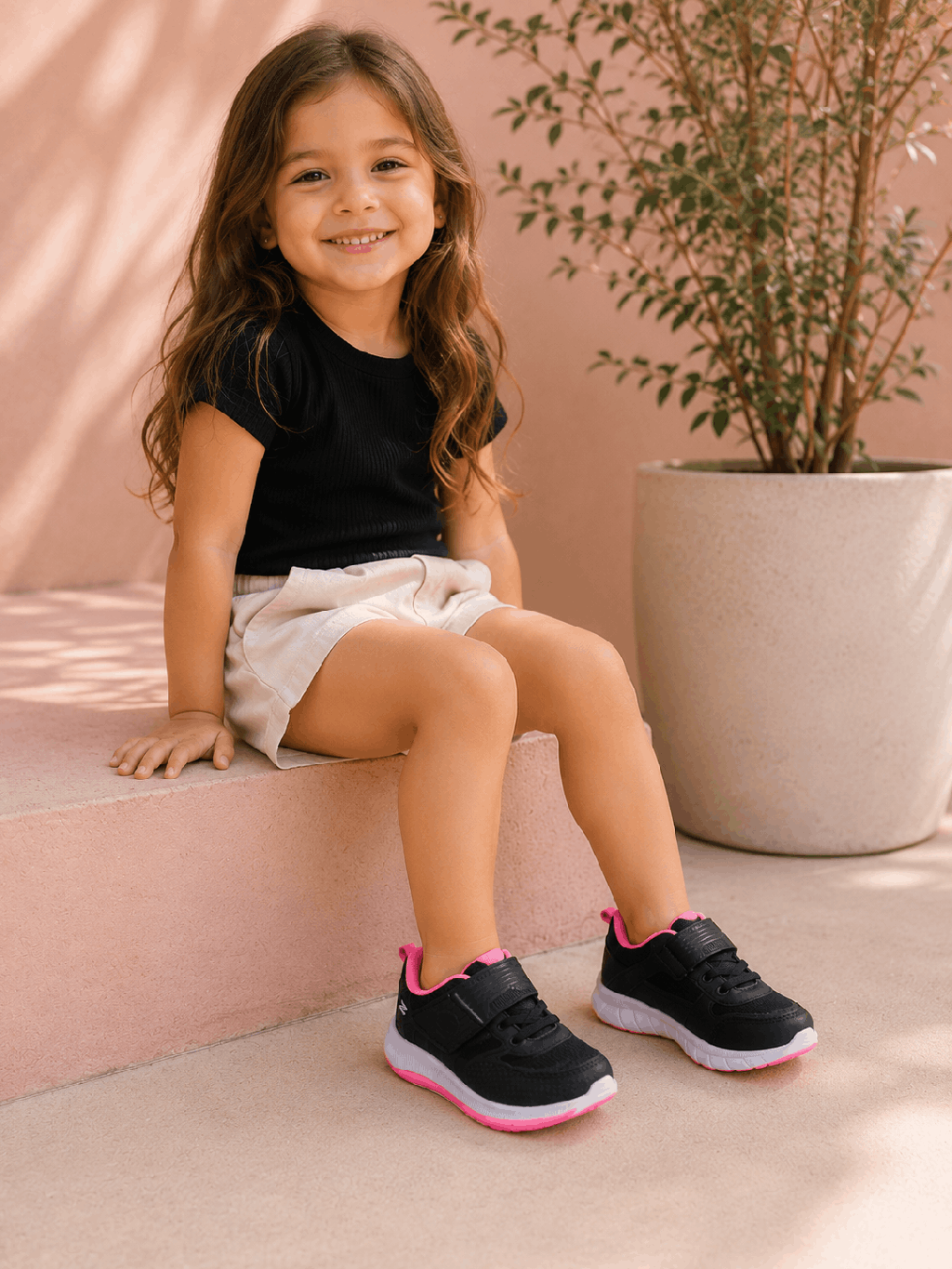 Tênis Infantil Zeuz Calce Fácil Preto/Pink Cód: 102