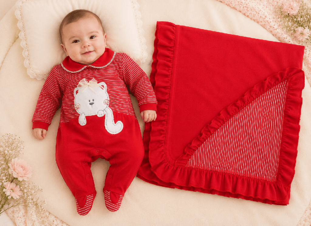 Saída De Maternidade Baby Gijo Gatinha Linha Luxo Cód: 108
