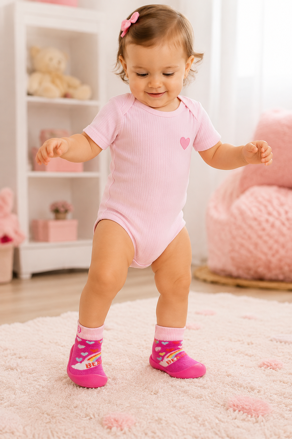 Sapatinho Klin Meia Com Solado Confort Encanto Pink Cód: 138