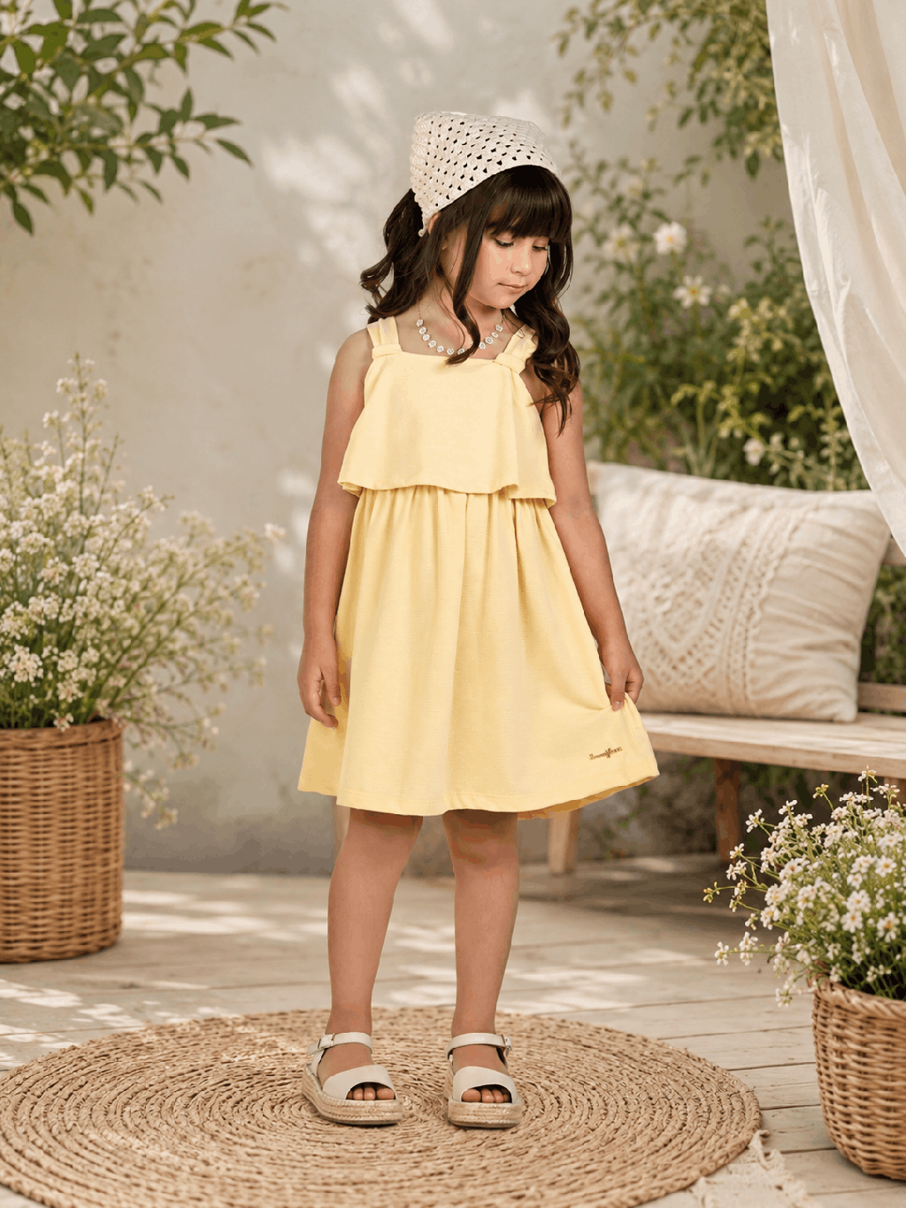 Vestido Kamylus Texturizado Amarelo Tropical Cód: 153