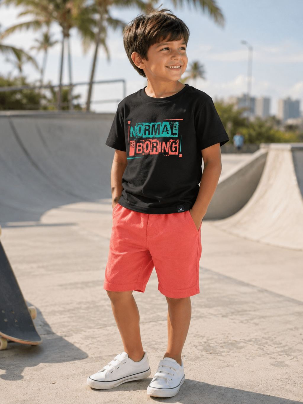 Conjunto Infantil Vrasalon Preto com Bermuda Neon Cód: 193