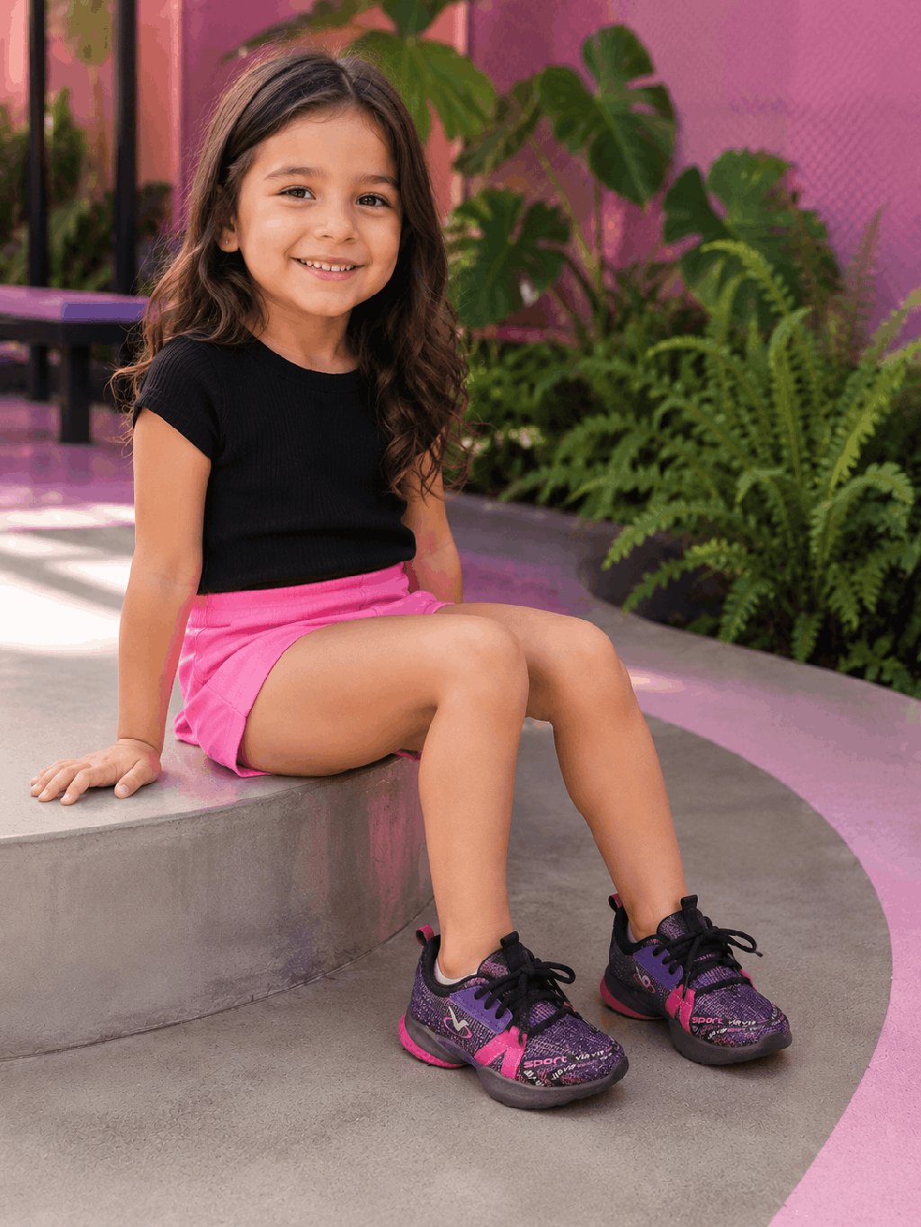 Tênis Infantil Sport Via Vip Preto/pink Cód: 346