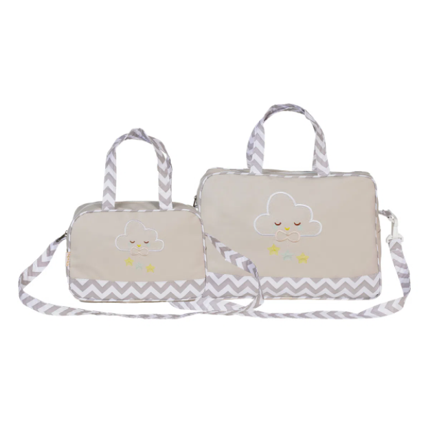 Kit Bolsa Maternidade Mimos Baby Nuvens Bege Imperdivel Cód: 312