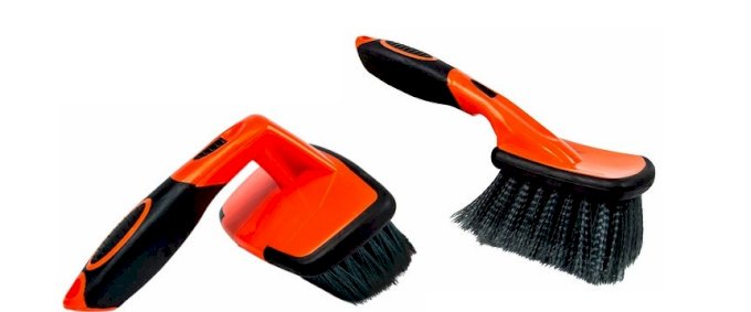 Kit Escova para limpeza de rodas curva + Escova para limpeza de rodas curta Kers