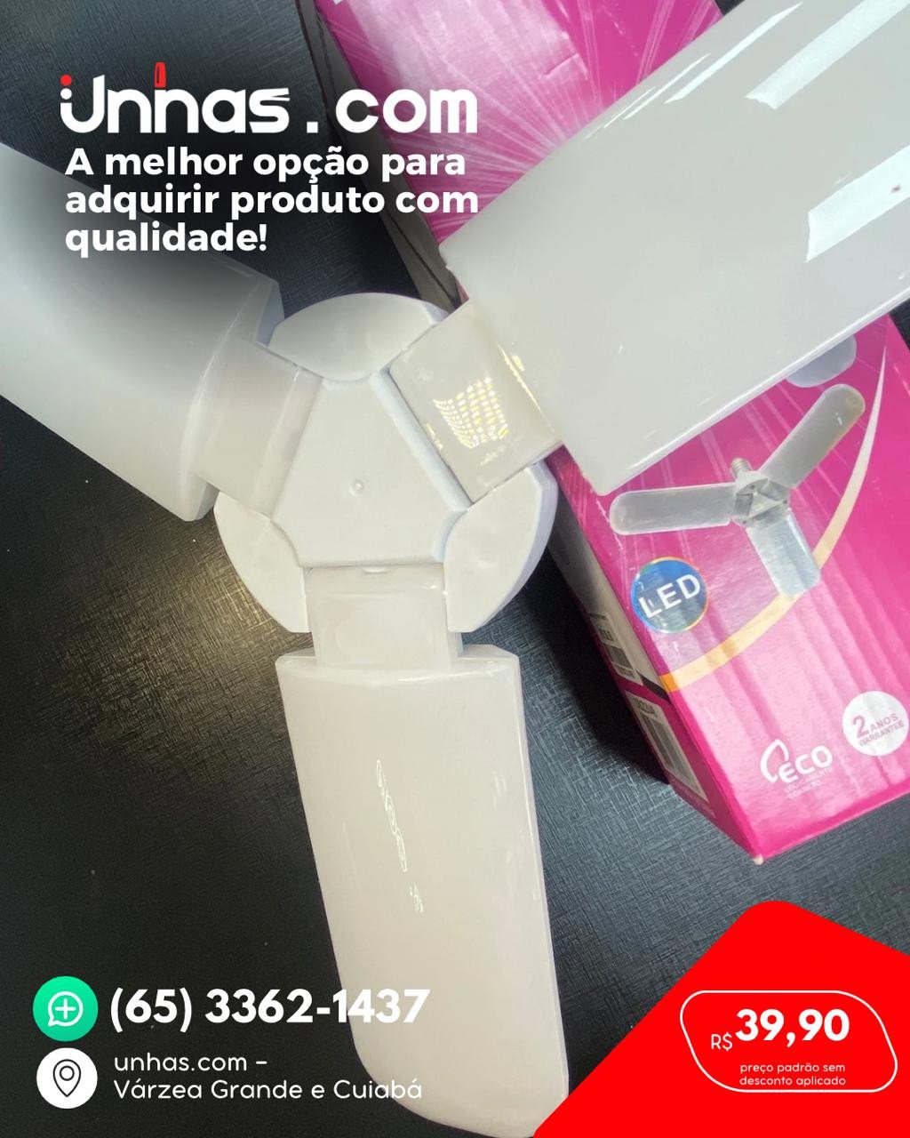 Lâmpada Dobrável PÉTALA 3| Eletrônicos 