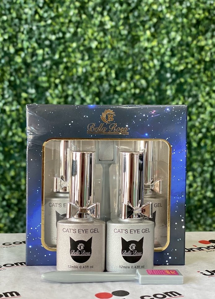 Kit 2 Esmaltes Em Gel Olho De Gato com Imã Cor Cromado | Bella Rosa