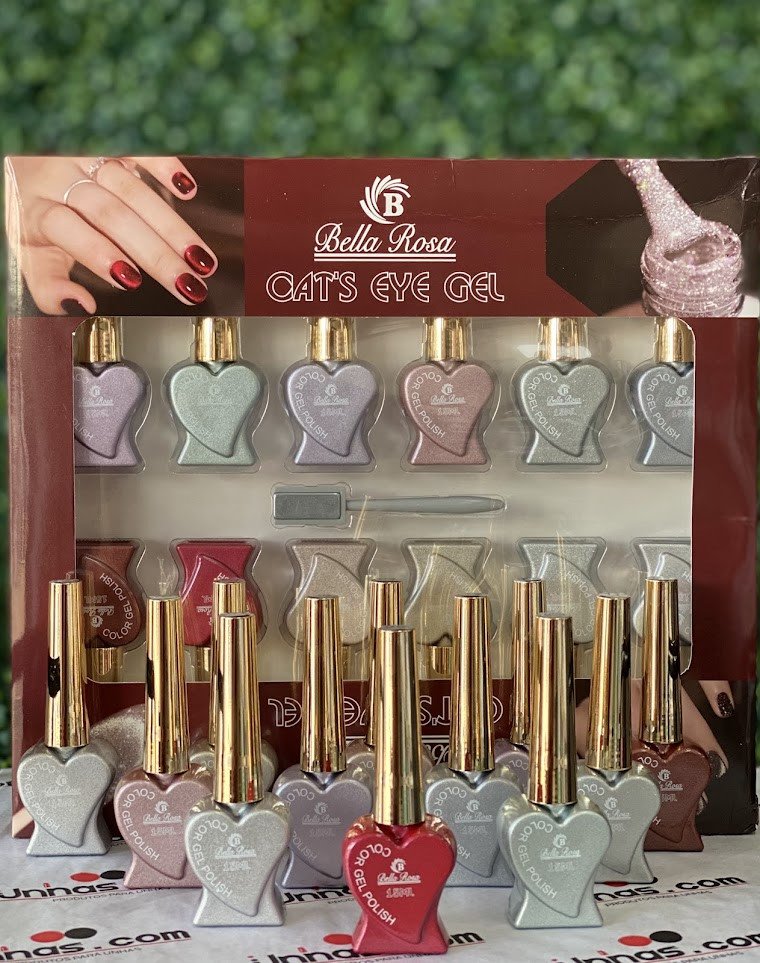 Kit Esmalte Gel Led/uv Olho De Gato Magnético | Bella Rosa