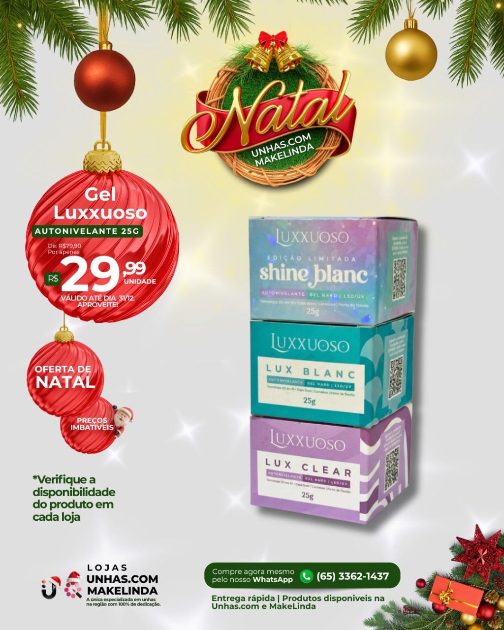 Gel Luxxuoso | Shine blanc, Lux blanc e lux clear