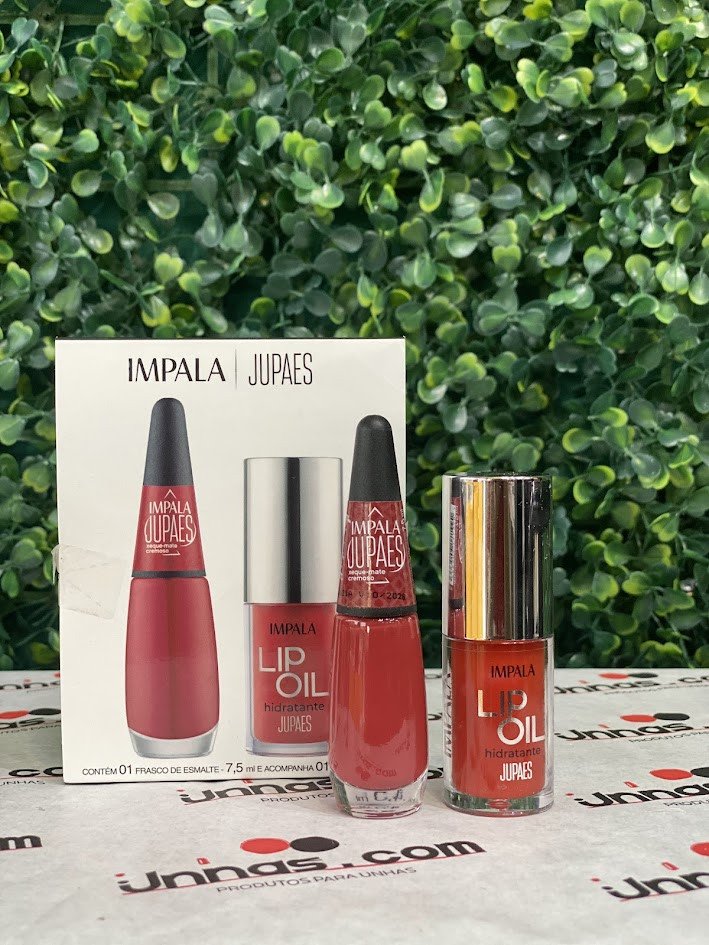 Kit Aposta Alta - Impala Ju Paes Virando o Jogo: Esmalte Aposta Alta e Lip Oil Vermelho Vibrante Translúcido