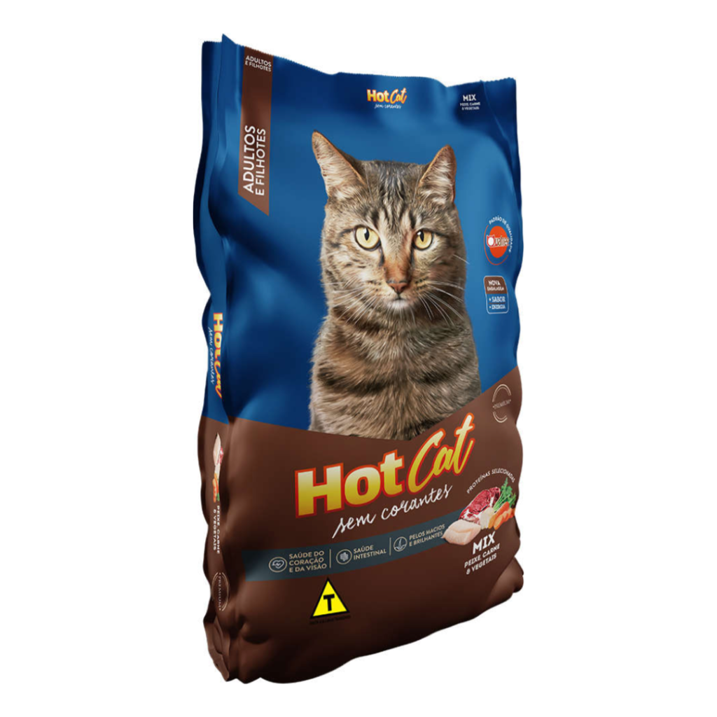 Ração Hot Cat Mix Sem Corantes para Gatos Filhotes e Adultos 10.1 kg