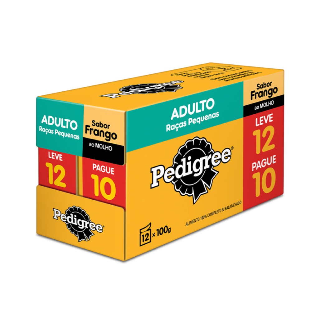 Pedigree Sachê para Cães Adultos de Raças Pequenas Pague 10 Leve 12 100g