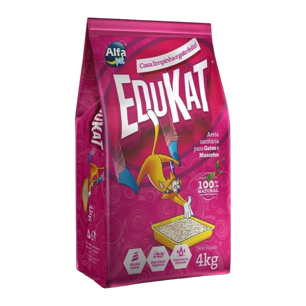 Areia Sanitária Edukat Tradicional Para Gatos 4kg