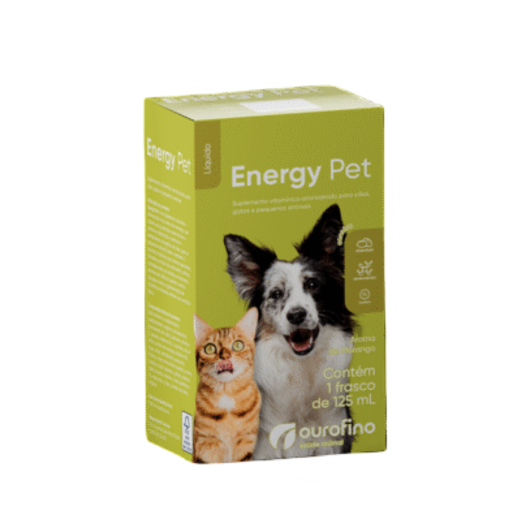 Suplemento Ourofino Energy Pet Cão e Gatos Amora de Morango 125ml