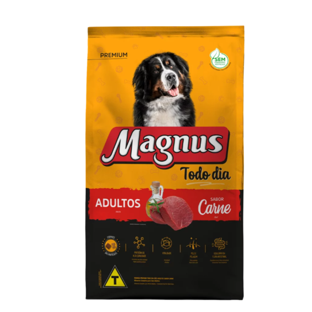 Ração Magnus Todo Dia para Cães Adultos Sabor Carne 25 Kg