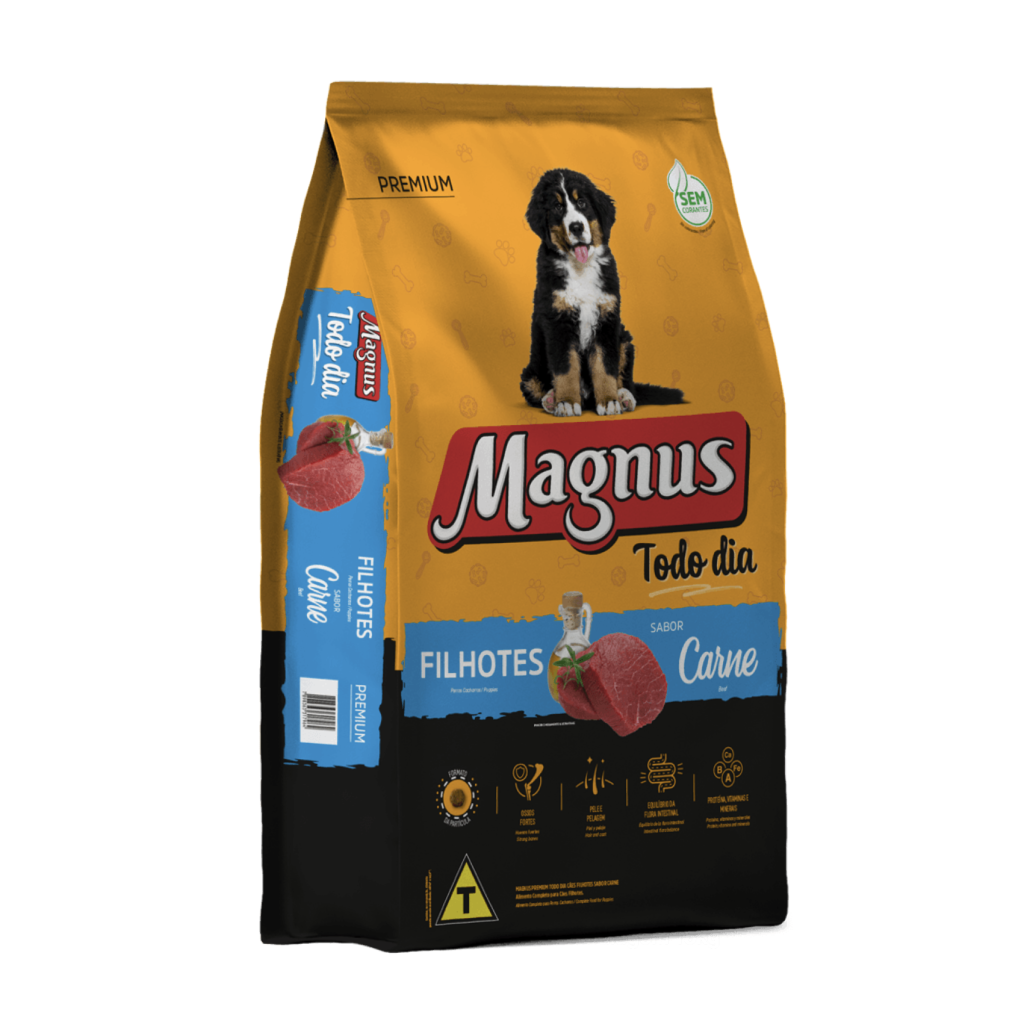 Magnus Premium Cães Todo Dia Filhotes Sabor Carne 10,1kg