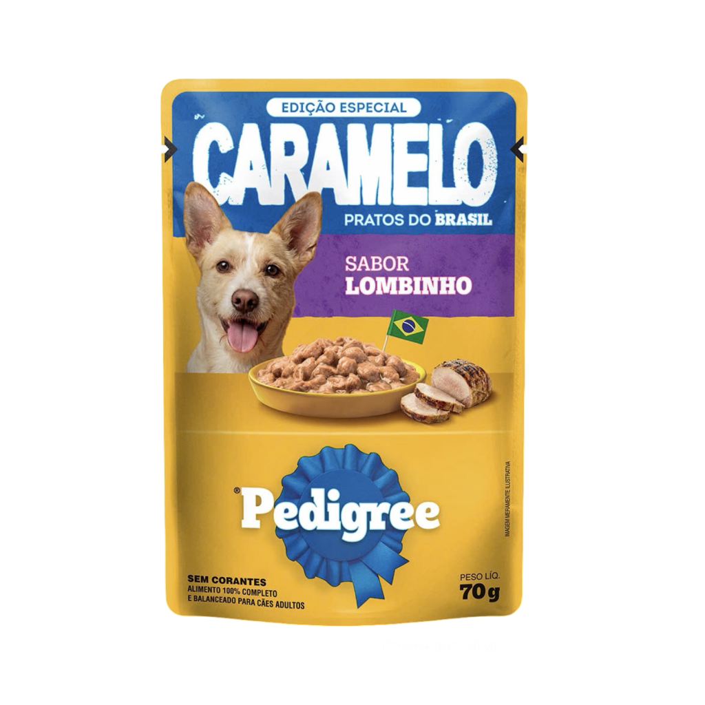 Ração Úmida PEDIGREE® Caramelo Sachê Lombinho Adulto 70g