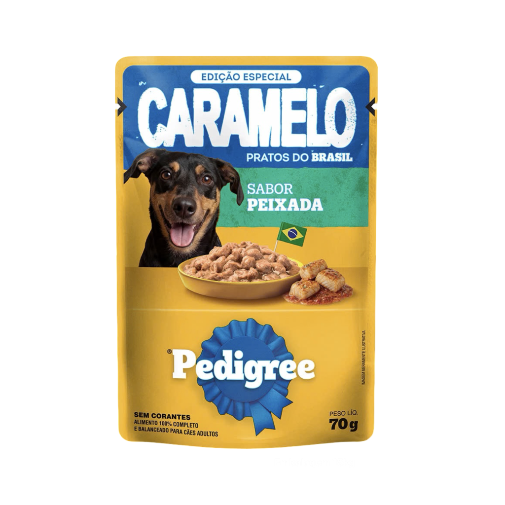 Ração Úmida PEDIGREE® Caramelo Sachê Peixada Adulto 70g