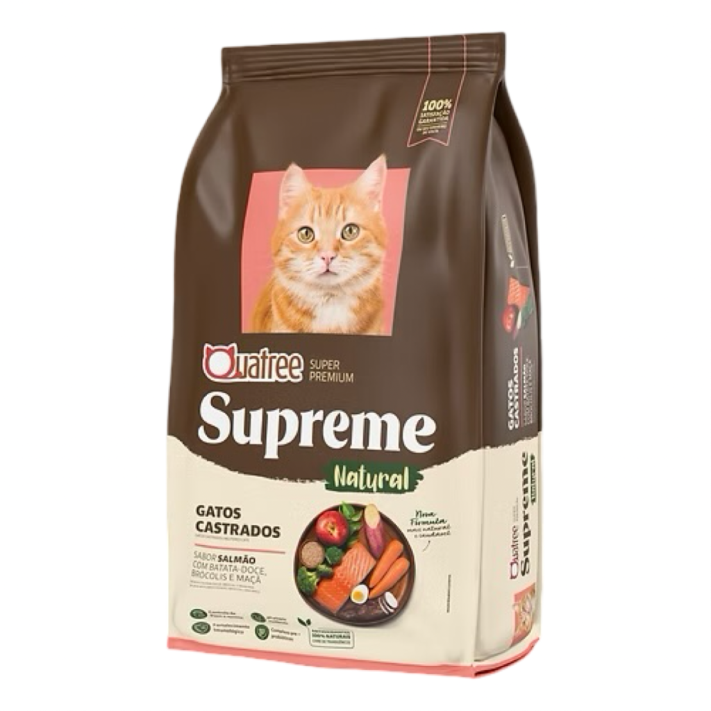 Quatree Supreme Gatos Castrados Sabor Salmão & Batata Doce 10,1kg 
