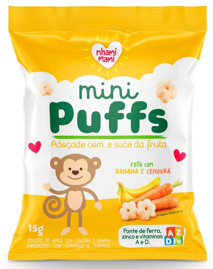 NHAMI MINI PUFFS BANANA/CENOURA 15G
