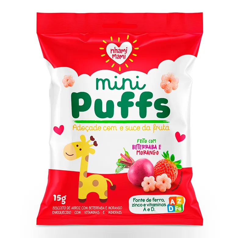 NHAMI MINI PUFFS BETERRABA/MORANGO 15G