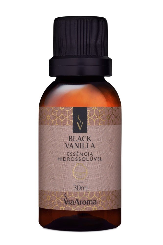 ESSÊNCIA HIDROSSOLUVEL VIA AROMA 30ML CLASSICA BLACK VANILLA