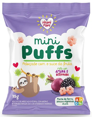 NHAMI MINI PUFFS AMORA/BETERRABA 15G