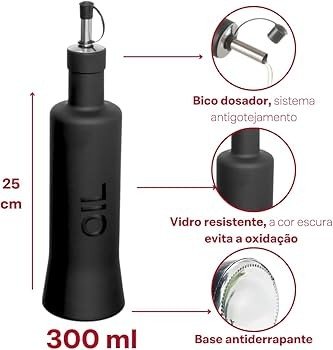 AZEITEIRO VIDRO OIL PRETO