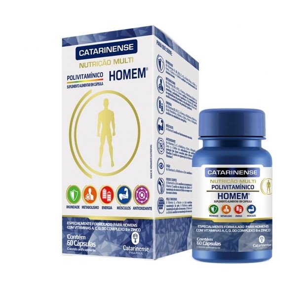 Polivitamínico HOMEN Multi 60 Cápsulas - CATARINENSE