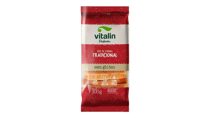 PAO DE FORMA TRADICIONAL S/G - 300G VITALIN