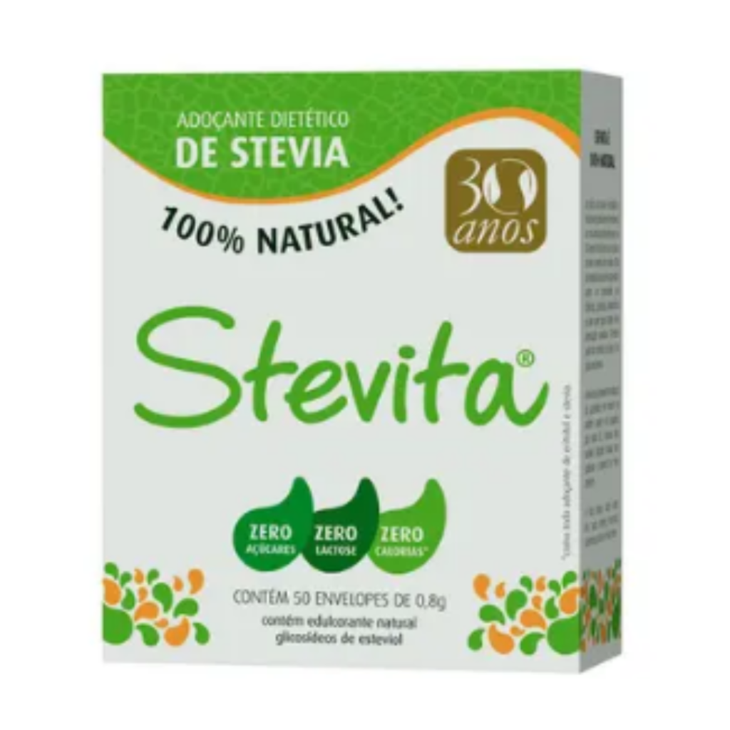 STEVITA ADOÇANTE EM PÓ STEVIA/ERITRITOL 06 C/50
