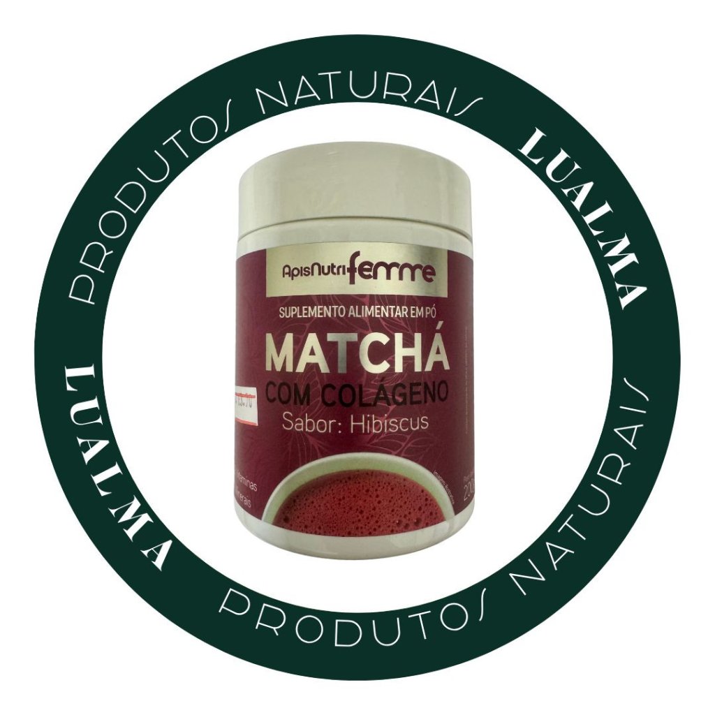 MATCHÁ COM COLÁGENO SABOR HIBISCO 200G APISNUTRIFEMME