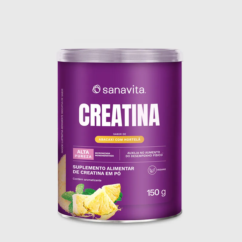 CREATINA COM SABOR ABACAXI COM HORTELA SANAVITA 