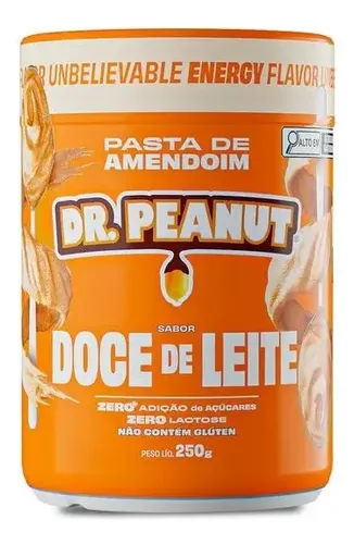 PASTA DE AMENDOIM DR.PEANUT DOCE DE LEITE 250g ZERO 