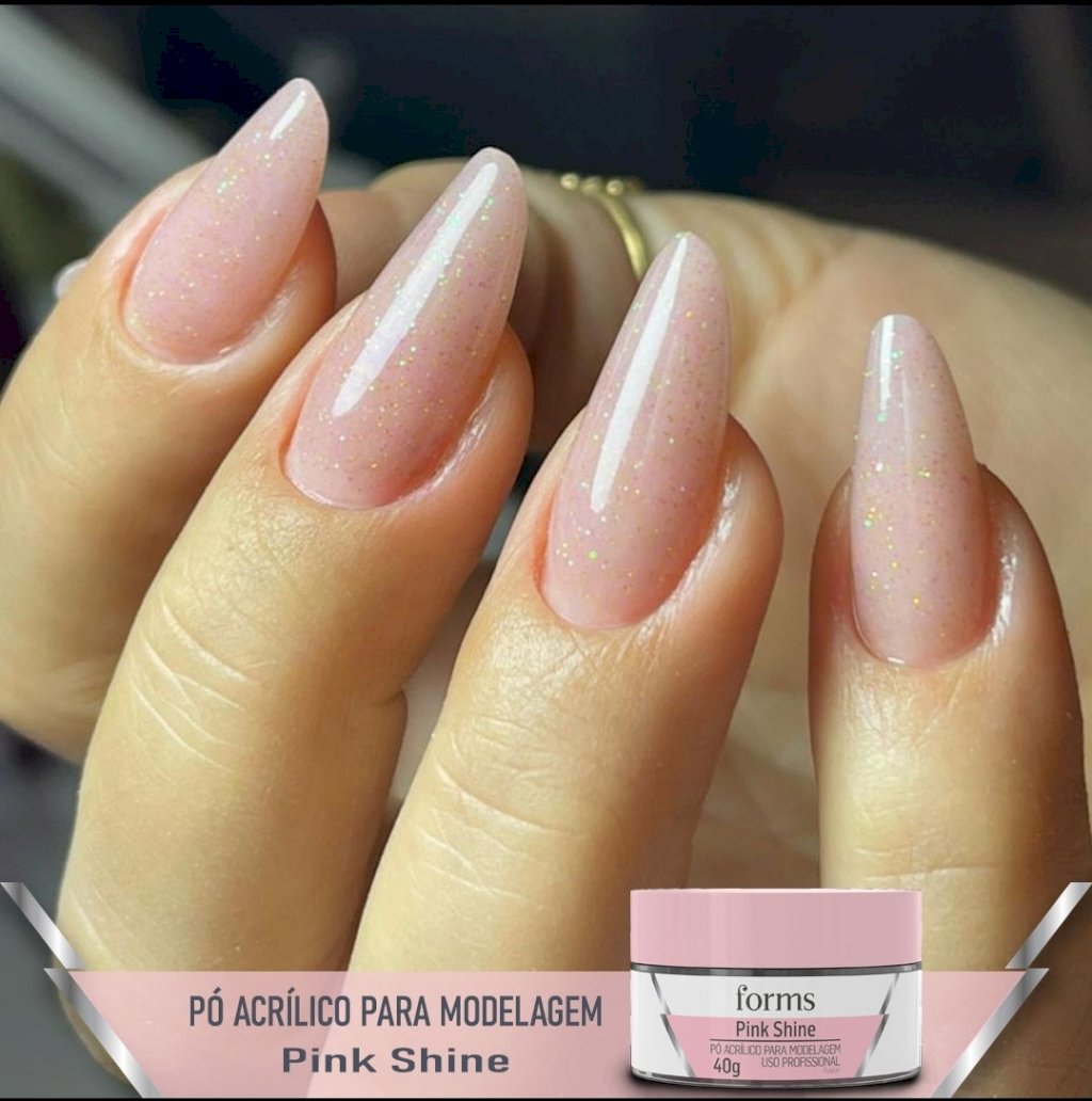 Pó acrílico forms pink shine