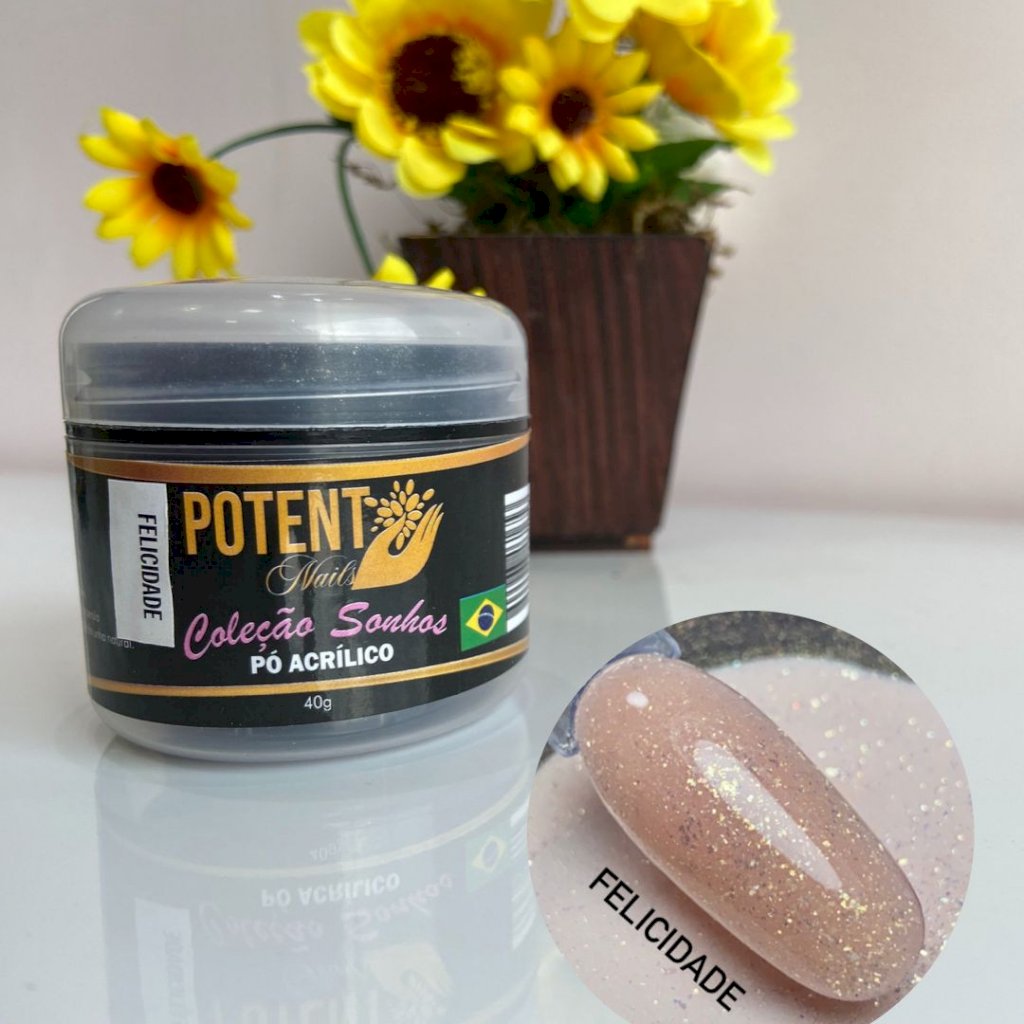 Po acrílico potent felicidade