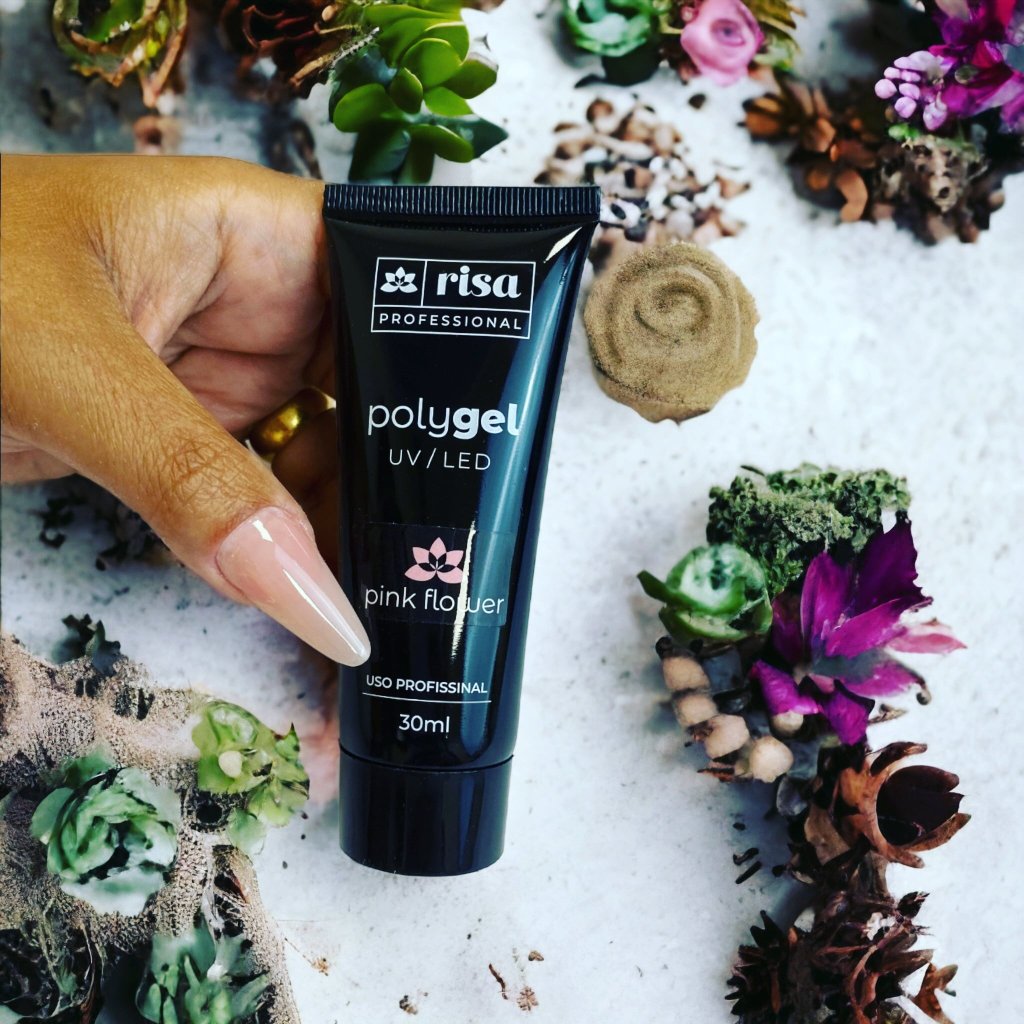 Poligel risa pink flower risa