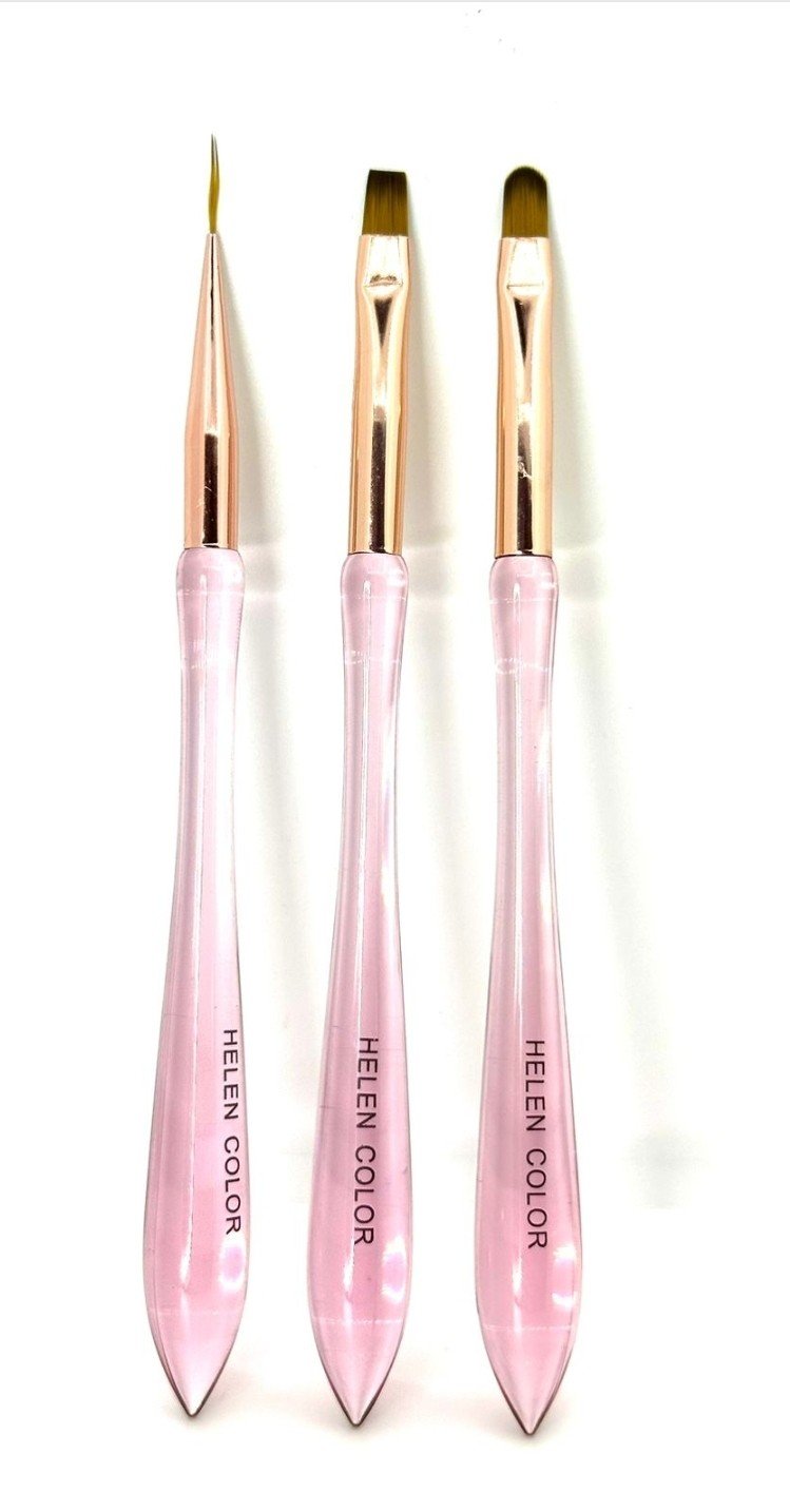 Kit 3 pincéis helen color rosa