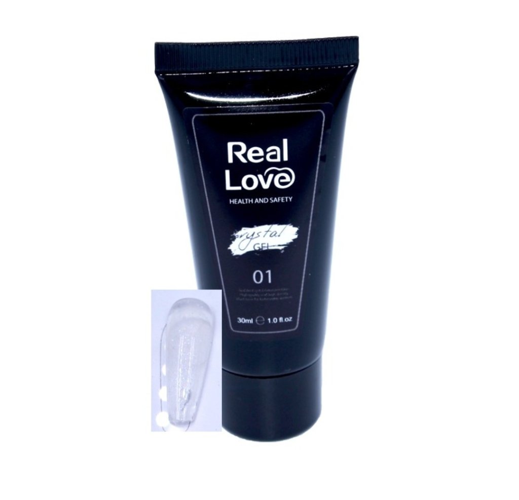 Poligel real love transparente com gliter
