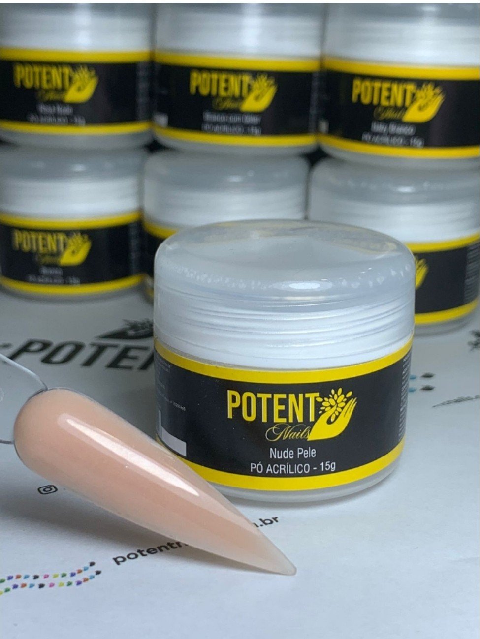 Po acrílico potent nude pele