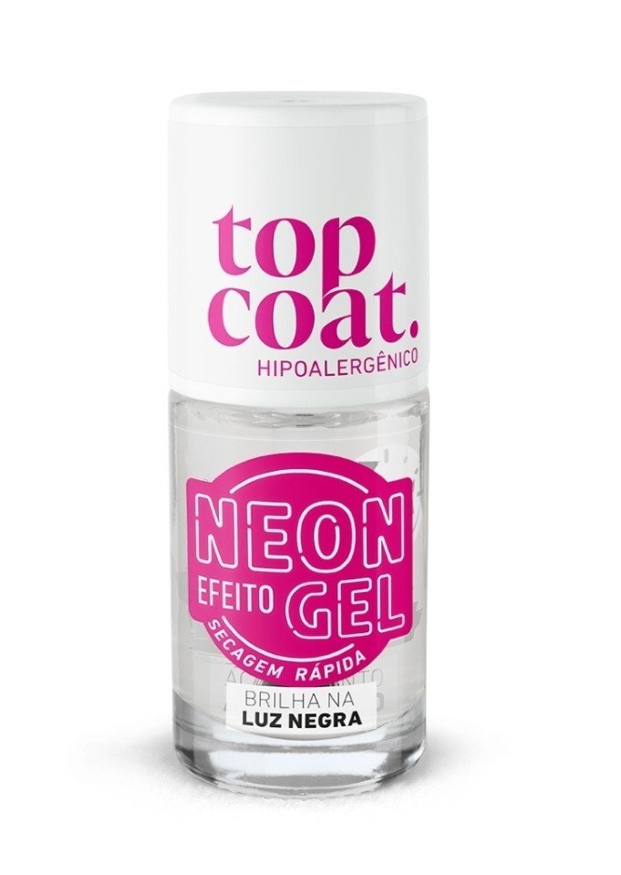 Top coat  néon efeito gel blant