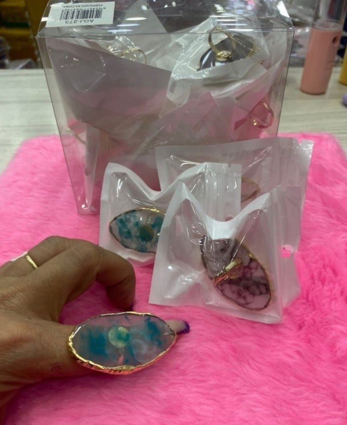 Anel acrílico p/cílios e cola