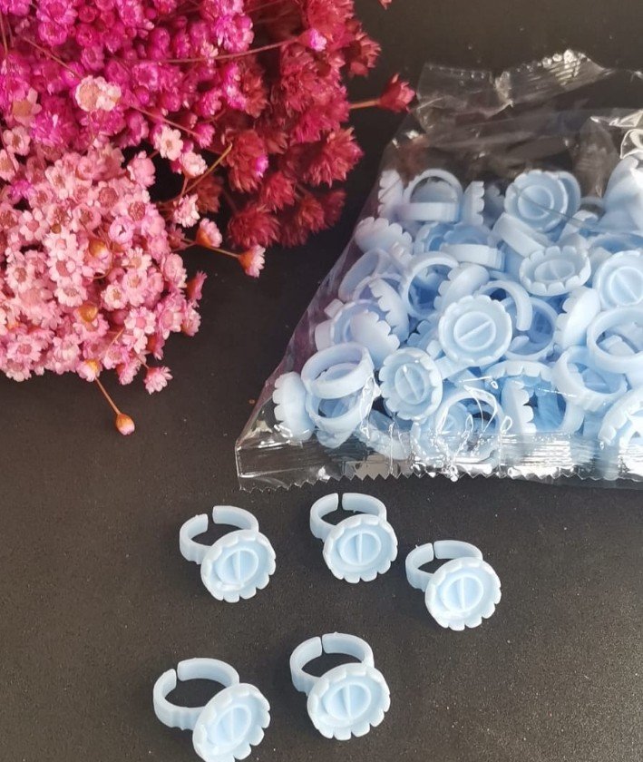 Anel batoque flor Azul