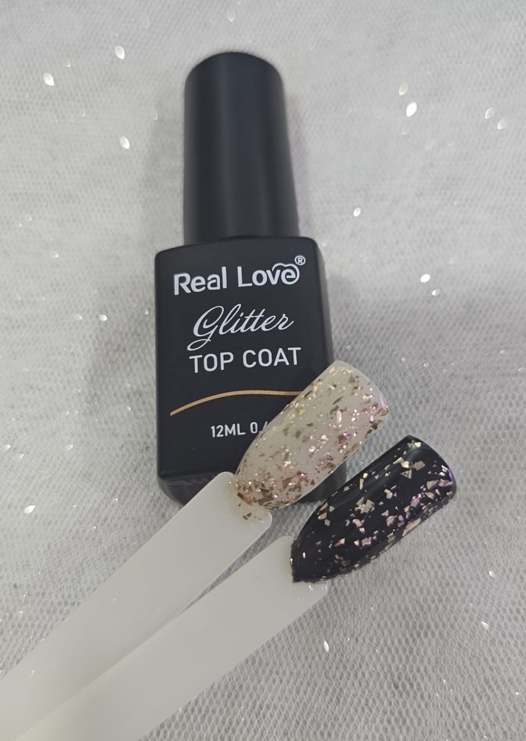 top coat gliter dourado real love