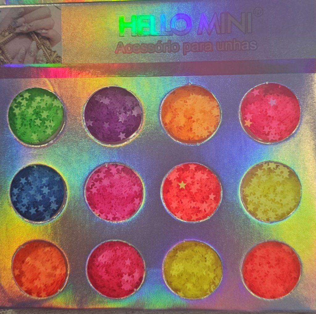 Kit gliter estrelinhas neon