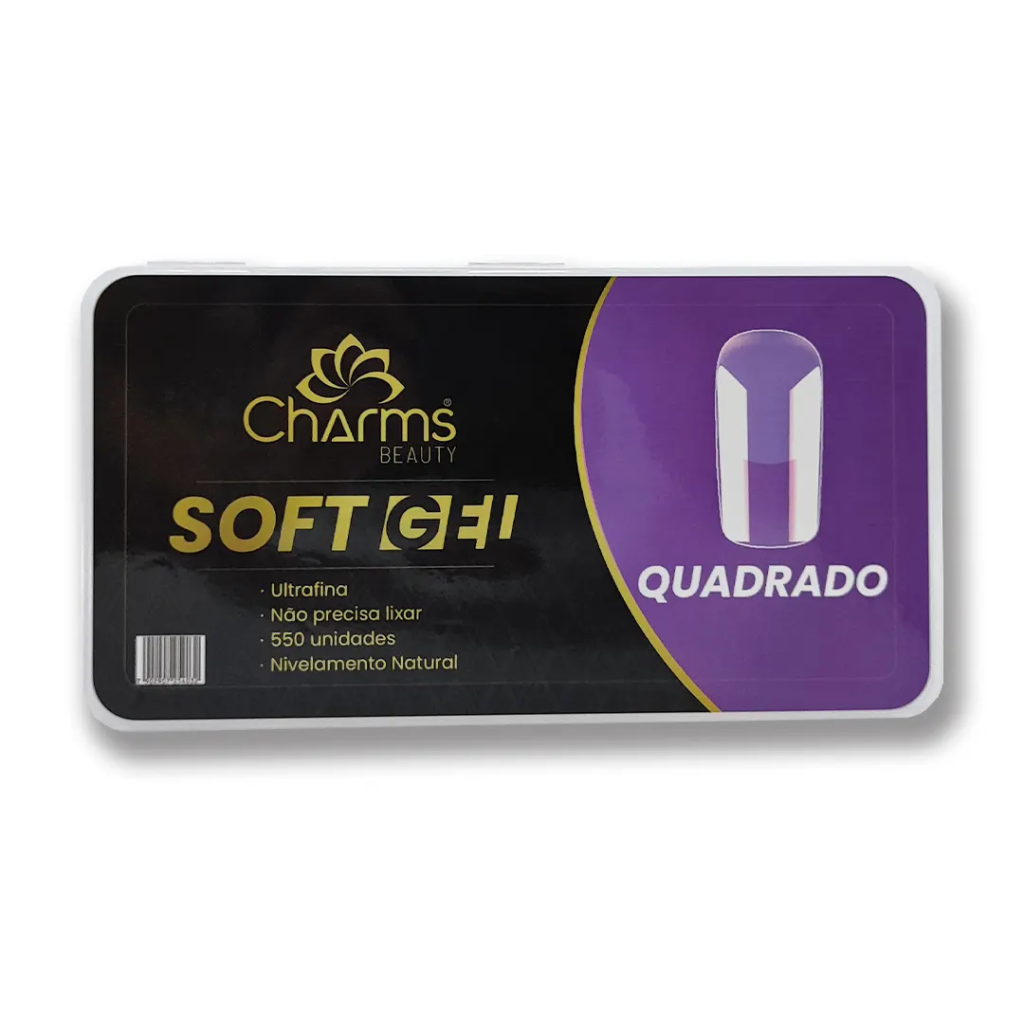 Soft Gel Quadrada com 550 Charms 