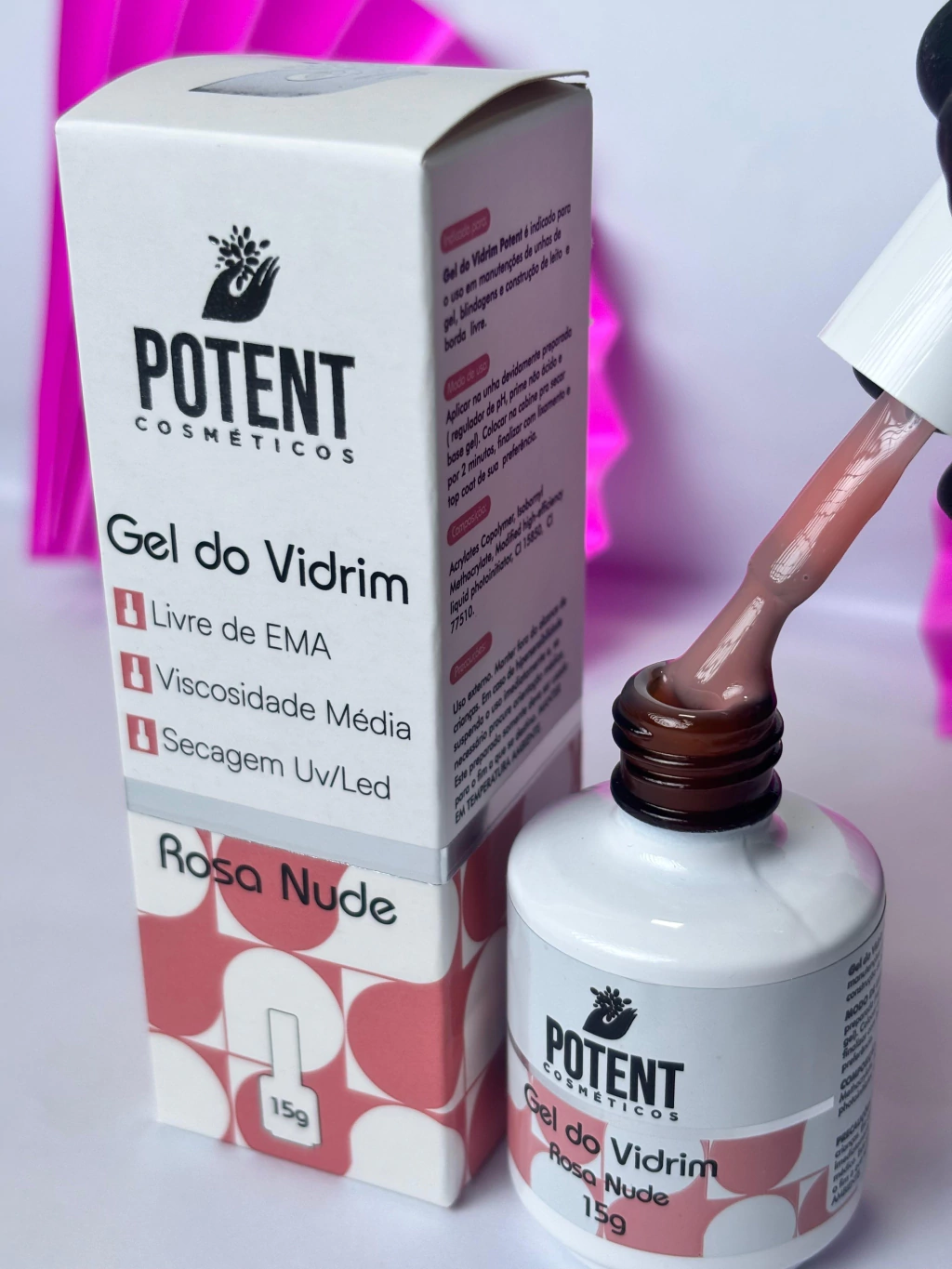 gel no vidrim rosa nude 15g potent